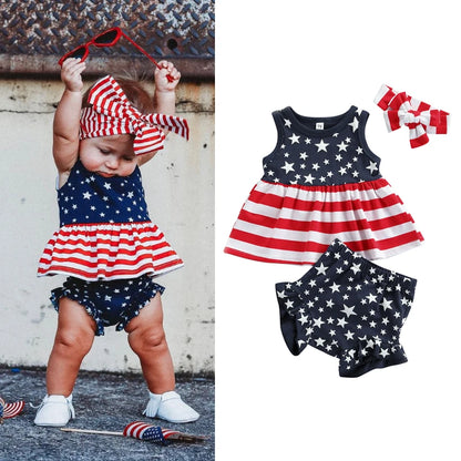 Stars and Stripes Girls 3pc Outfit