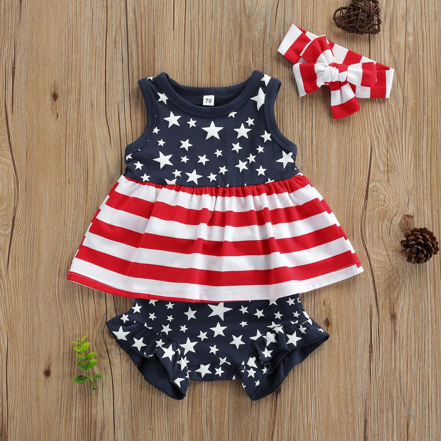 Stars and Stripes Girls 3pc Outfit