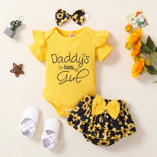 Daddy’s Little Girl Sunflower Print Outfit