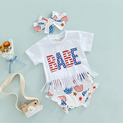 American Babe Tassel Tee Set