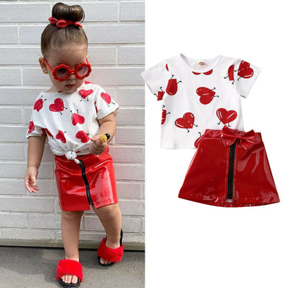 Mini Heart Tee & Skirt Set