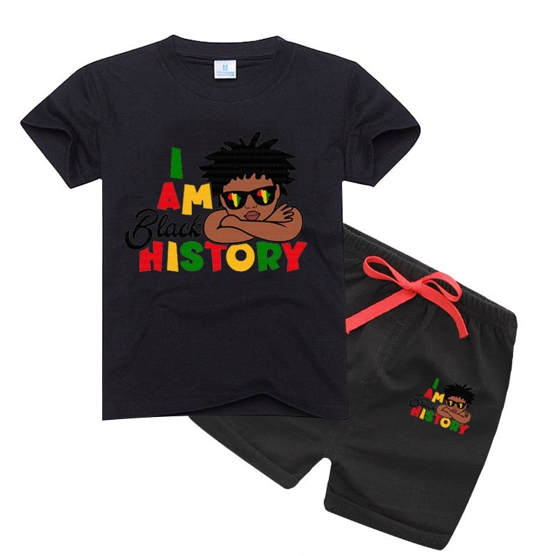 I Am Black History Tee & Shorts Set