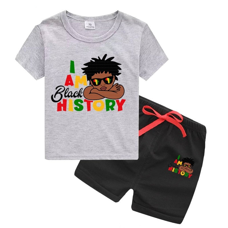 I Am Black History Tee & Shorts Set