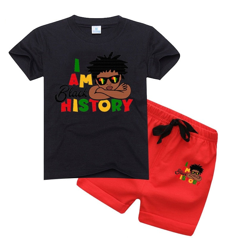 I Am Black History Tee & Shorts Set